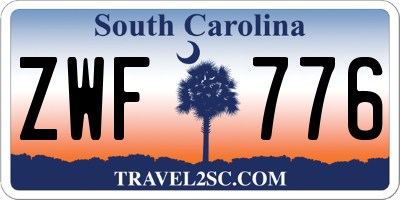 SC license plate ZWF776