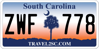 SC license plate ZWF778