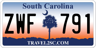 SC license plate ZWF791