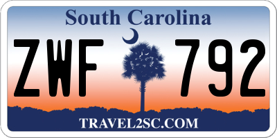 SC license plate ZWF792