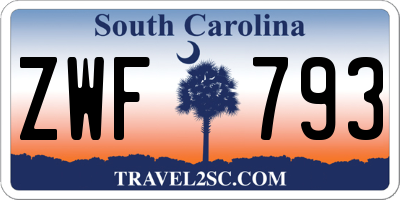 SC license plate ZWF793