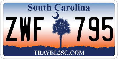 SC license plate ZWF795