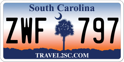 SC license plate ZWF797