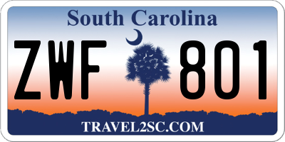 SC license plate ZWF801