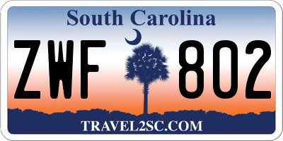 SC license plate ZWF802