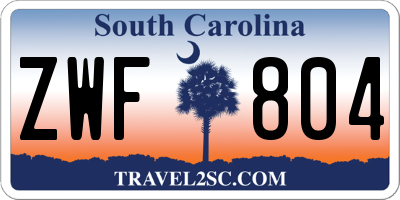 SC license plate ZWF804