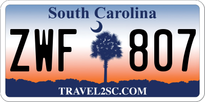 SC license plate ZWF807
