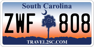 SC license plate ZWF808
