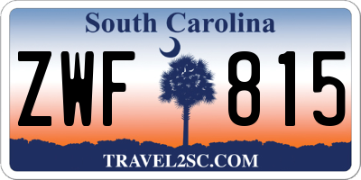 SC license plate ZWF815