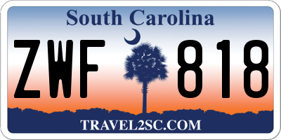 SC license plate ZWF818