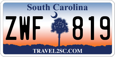 SC license plate ZWF819