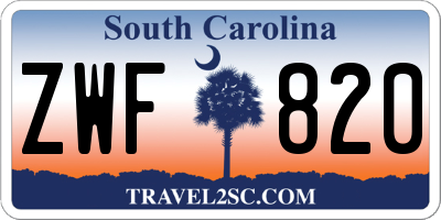 SC license plate ZWF820