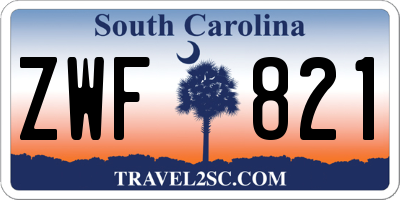 SC license plate ZWF821