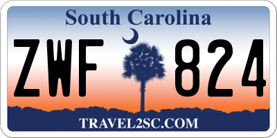 SC license plate ZWF824