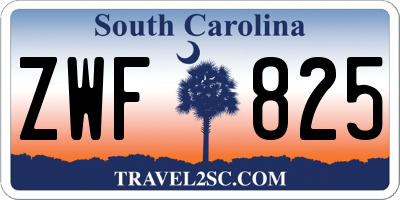 SC license plate ZWF825