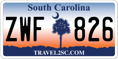 SC license plate ZWF826