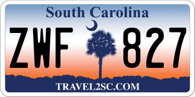 SC license plate ZWF827