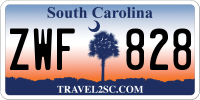 SC license plate ZWF828