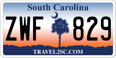 SC license plate ZWF829