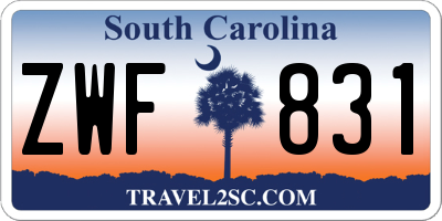 SC license plate ZWF831