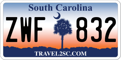 SC license plate ZWF832