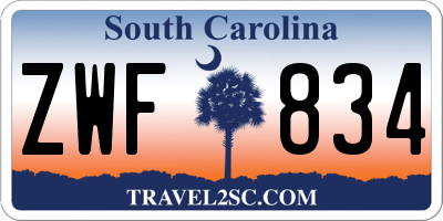 SC license plate ZWF834