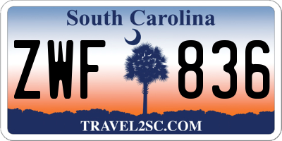 SC license plate ZWF836