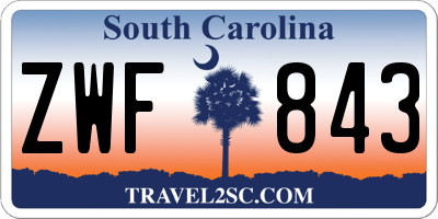SC license plate ZWF843