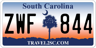 SC license plate ZWF844