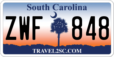 SC license plate ZWF848