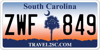 SC license plate ZWF849