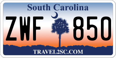 SC license plate ZWF850