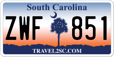 SC license plate ZWF851