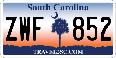 SC license plate ZWF852
