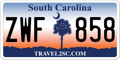 SC license plate ZWF858