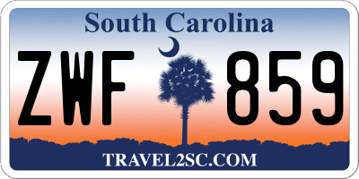 SC license plate ZWF859