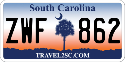 SC license plate ZWF862