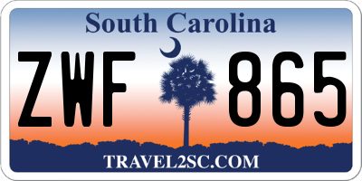 SC license plate ZWF865