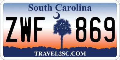 SC license plate ZWF869