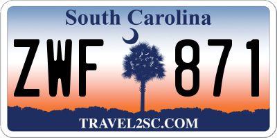 SC license plate ZWF871
