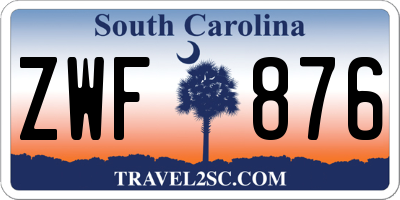 SC license plate ZWF876