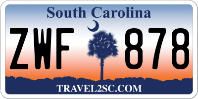 SC license plate ZWF878
