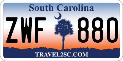 SC license plate ZWF880