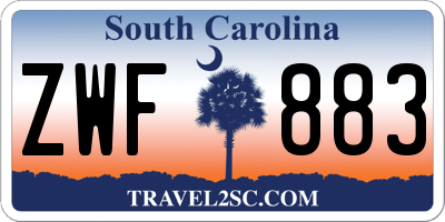 SC license plate ZWF883