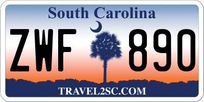 SC license plate ZWF890