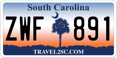 SC license plate ZWF891