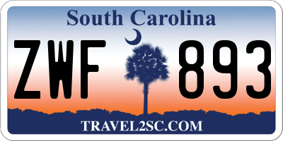 SC license plate ZWF893
