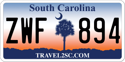 SC license plate ZWF894