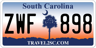 SC license plate ZWF898