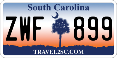 SC license plate ZWF899